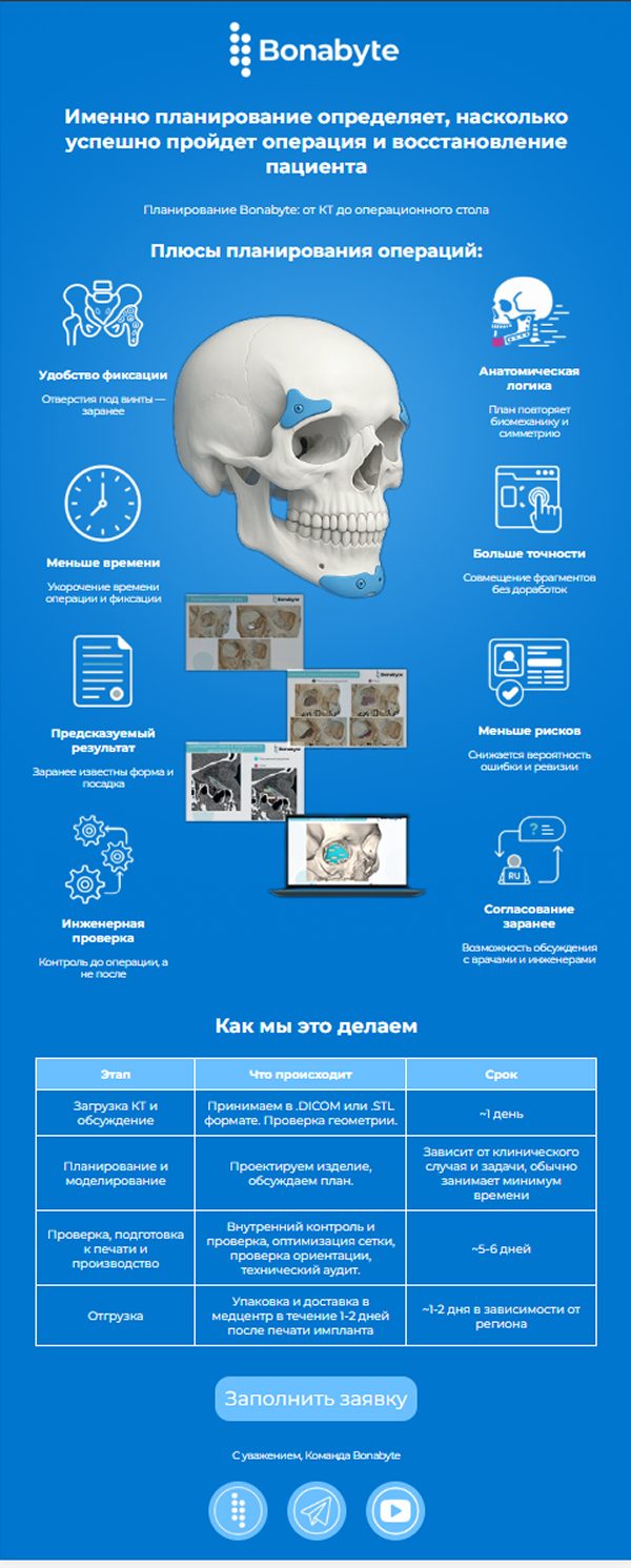 Письмо медтех-компания — от КТ до операционного стола