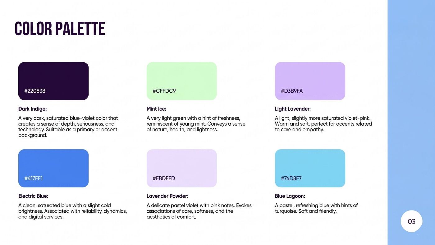 A six-colour palette with fixed roles